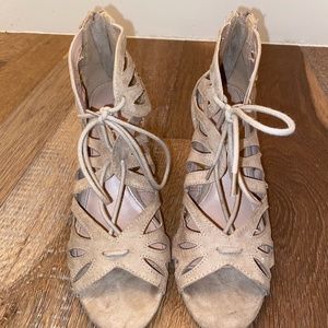 Tan Lace-up Heels Size 8.5